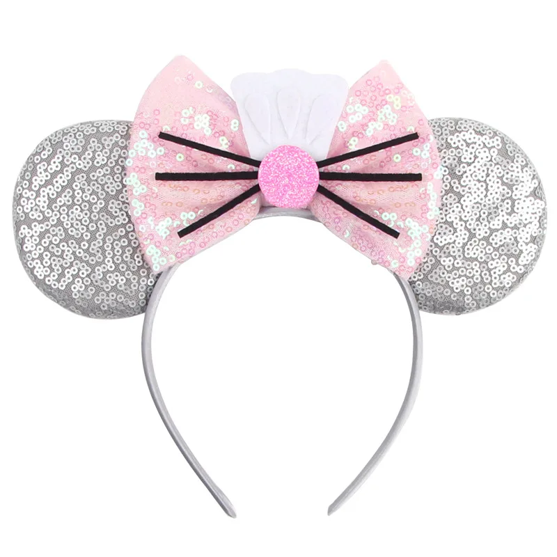 

Disney Ratatouille Remy Ears Headbands for Girls Baby Mickey Mouse Sequins Bows Hairband Women Adult Party Hair Accessories Gift