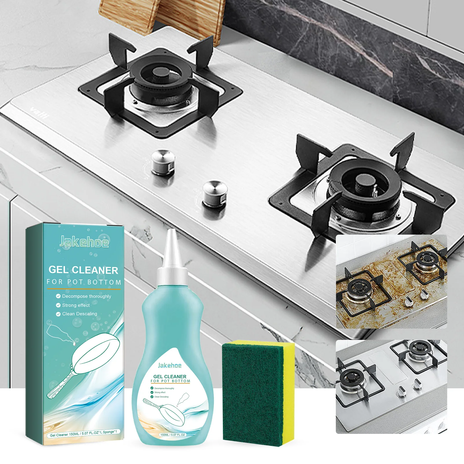 Pot Bottom Rust Remover Strong Degreasing Descaling Kitchen Gel Cleaner