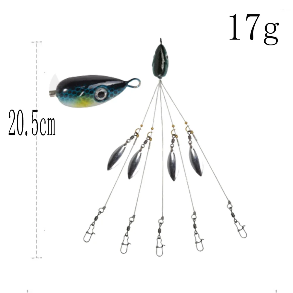 Umbrella Fish Attract Rig 3/5 Arms Alabama Rig Head Swim Ace Bas with  Swivel Snap Connector Minnow Fish Group Extend Loks