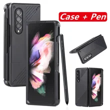 

Case With Pen For Samsung Galaxy Z Fold 3 Frame Pen Slot Holder Cover Hard Plastic Shockproof Case for Z Fold 3