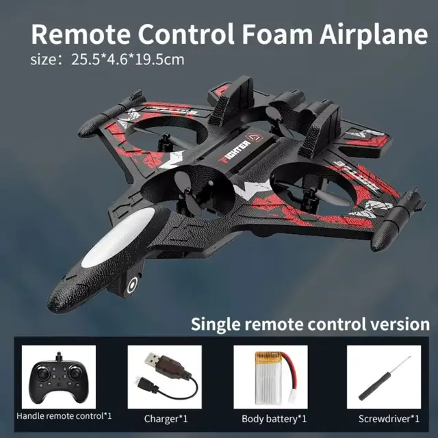 EPP Foam Remote Control Foam Fighter RC Drones Rechargeable Four Motor Helicopter Toy with Light Portable RC Hobby Jet Plane 3