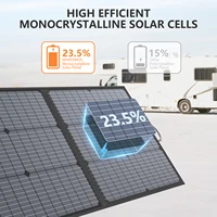 Panneau solaire pliable MHPOWOS 220W, chargeur solaire 40V pour station d'alimentation, camping-car, camping, pêche hors réseau, panneau solaire monocristallin portable étanche IP67 7