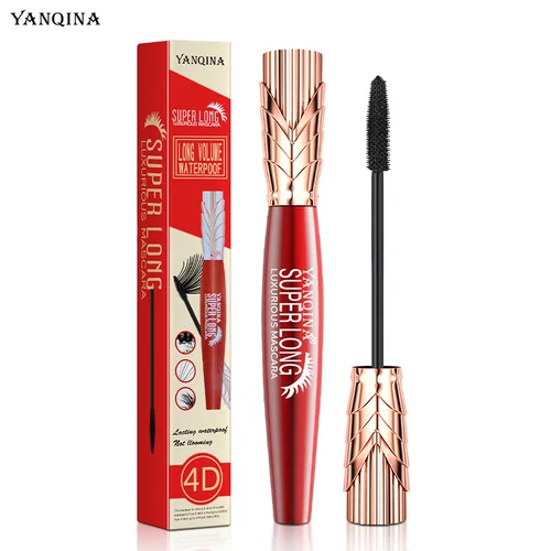 YANQINA 크라운 마스카라, 방수 연장, 두꺼운 컬링 마스카라, 페이딩 없음, 24 시간 지속 모이스처라이저, 4D 마스카라 화장품 5