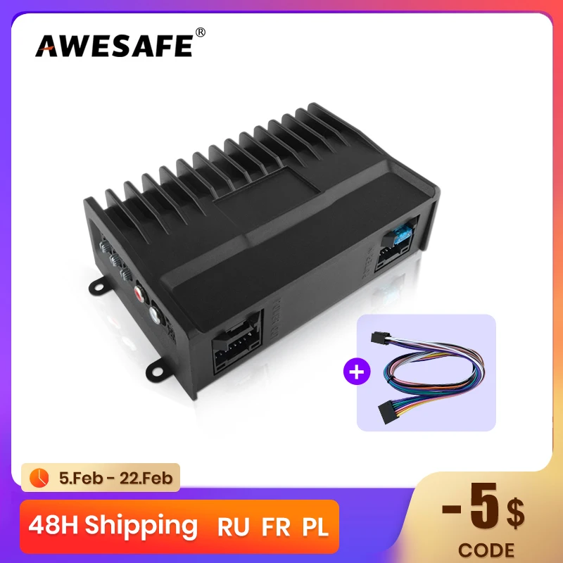 

AWESAFE Car DSP 4*47W Power Amplifier Audio Processor Treble Bass Special Car Dedicated To Improve Sound Quality Audio Subwoofer