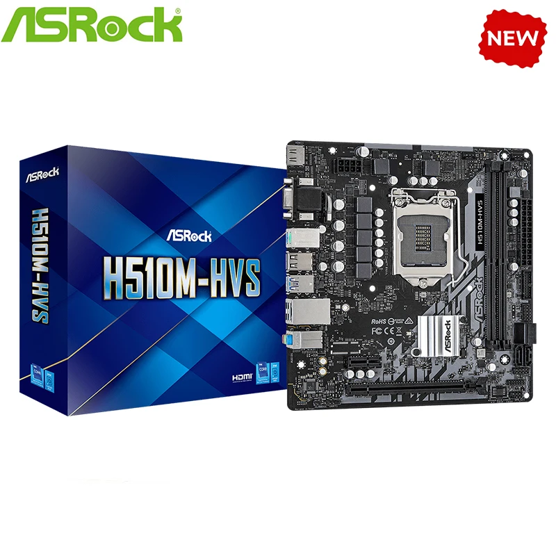 Scheda Madre H510 Nuova Per Presa Scheda Madre Asrock H510M-Hdv Lga1200 Ddr4 Supporto Scheda Madre Desktop 11400 10100F