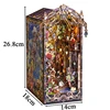 DIY Book Nook Wooden Miniature Model Kit Fairy Tale Elf Castle Casa Bookend Assembled 3D Puzzle Bookshelf Home Decor Gifts 6