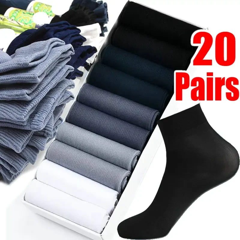 

Men Ice Silk Socks Summer Spring Ultra-thin Socks Solid Business Socks Breathable Soft Socks Ankle Bamboo Fiber Socks