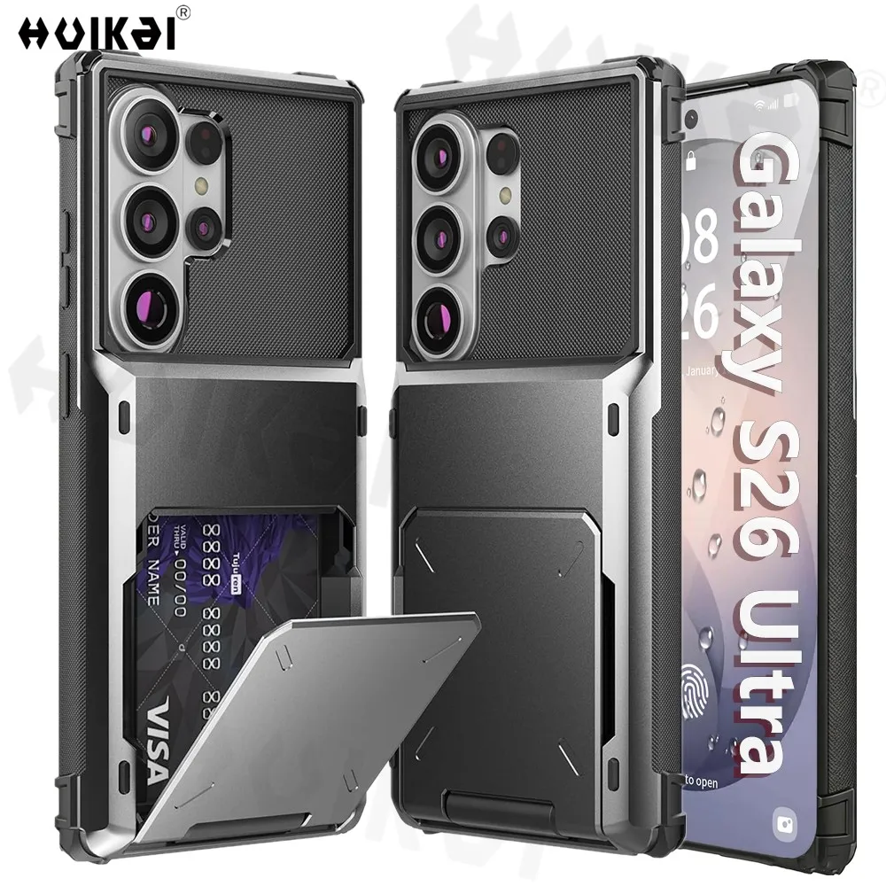 Heavy Duty Wallet Case with Hidden Flip Card Holder & Protective Cover