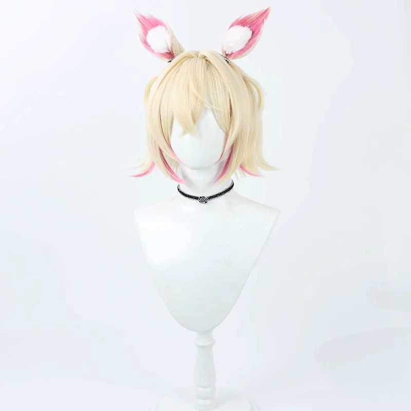 Women's Pink Hoodie Skirt Set with Wig