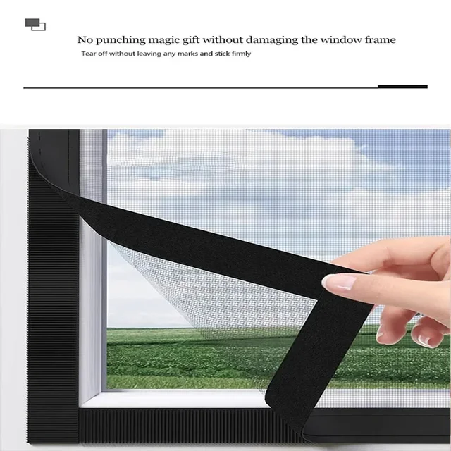 Black mosquito net mesh, non perforated self-adhesive window screen, suitable for home window screen mesh, door curtain mesh 3