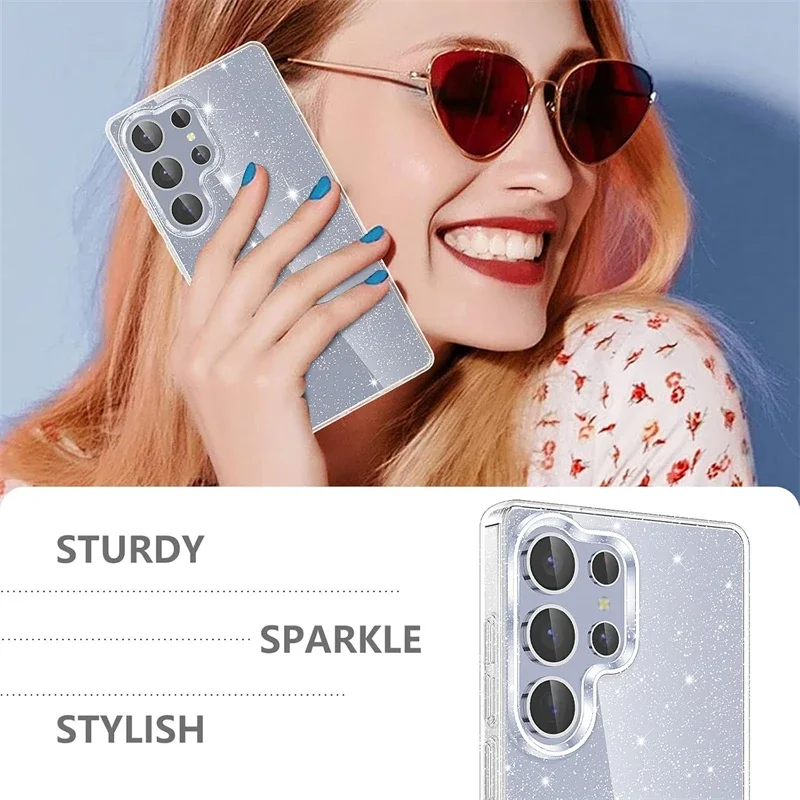 Glitter Bling Sparkle Clear Soft Case - Women and Girls s Cover Accessory