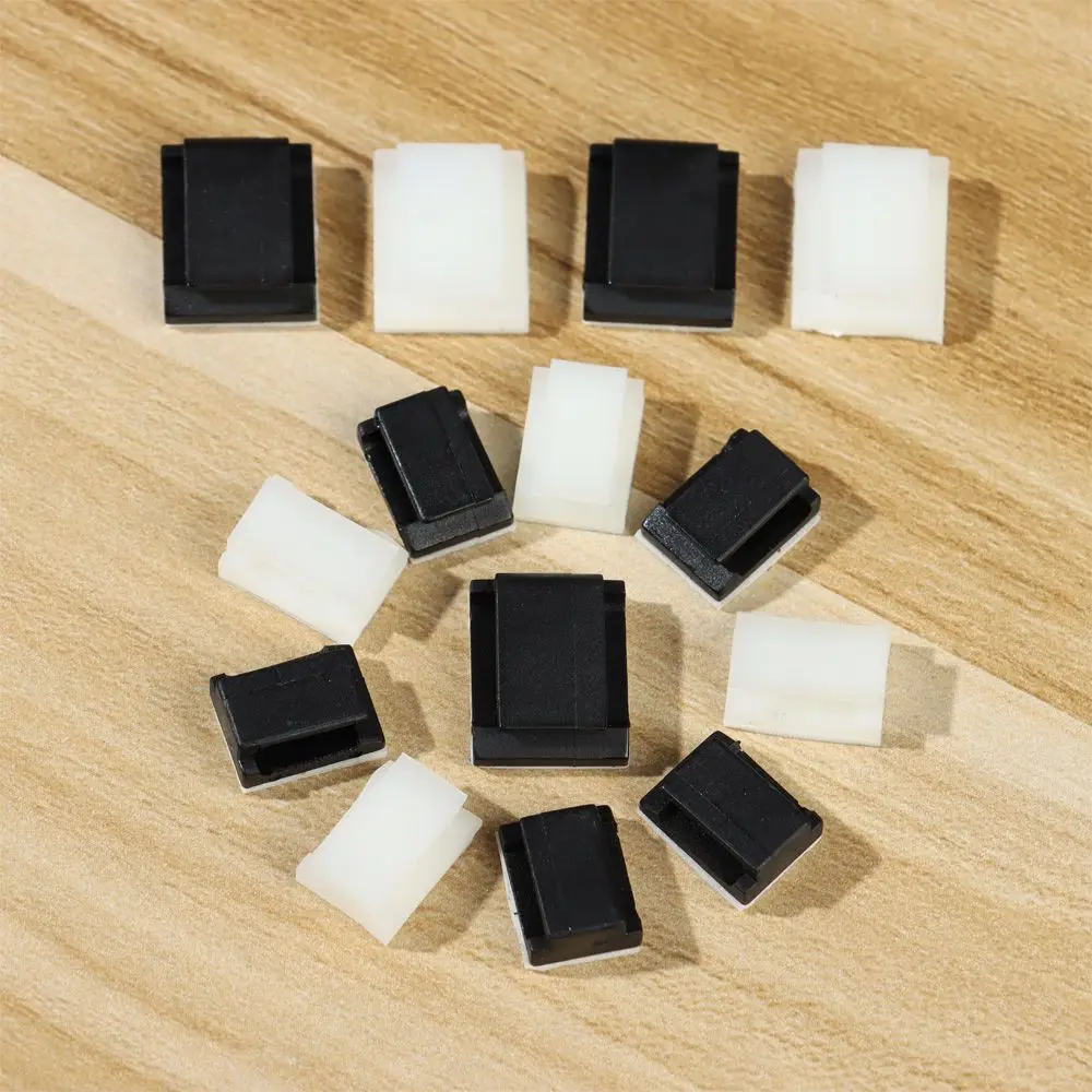 Cable Organizer Cable Tie Cable Clip Cable Clamp 10Pcs Self-adhesive Cable Clamp Table Desk Storage Wire Tie Practical Fixing Clip Wire Holder Organizer Durable Cable Clips