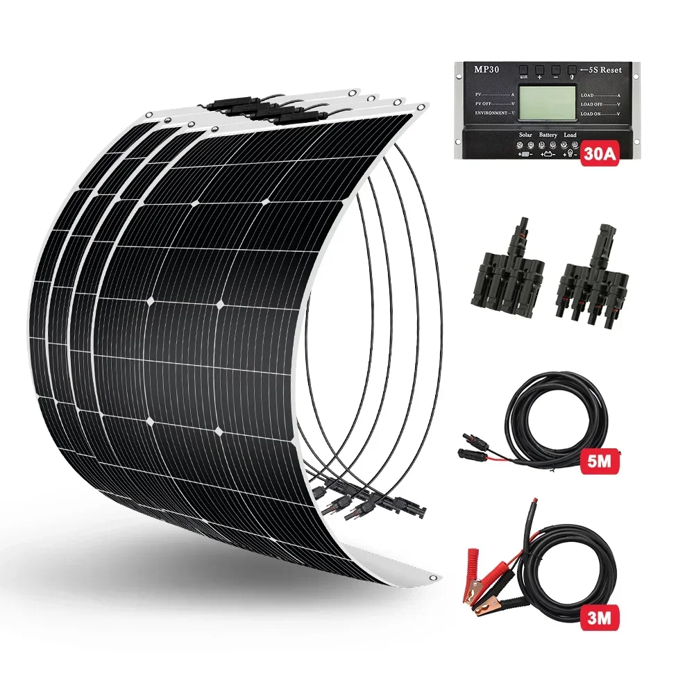 DOKIO DFSP-100M Solar Panel 18V Panels Flexible Paneles Solares Portable Panelas Charger Kit Complete For Camping 12V Bateria Camper Van