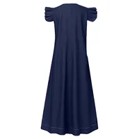 Top Summer Dresses For Women 2023 Plus Size Denim Temperament V Neck Bohemian Loose Size Long Dress платье женское vestidos - Image 4