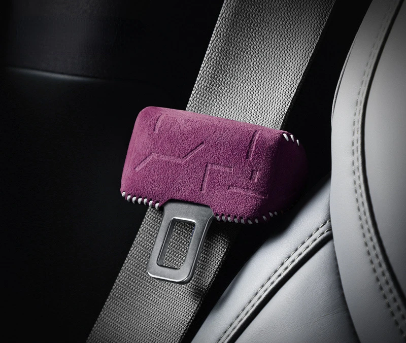 

Suitable For Li L7 L8 L9 2022-2024 Two Pieces Embossing Frame Front Row Suede Automobile Safety Belt Buckle Protection Cover
