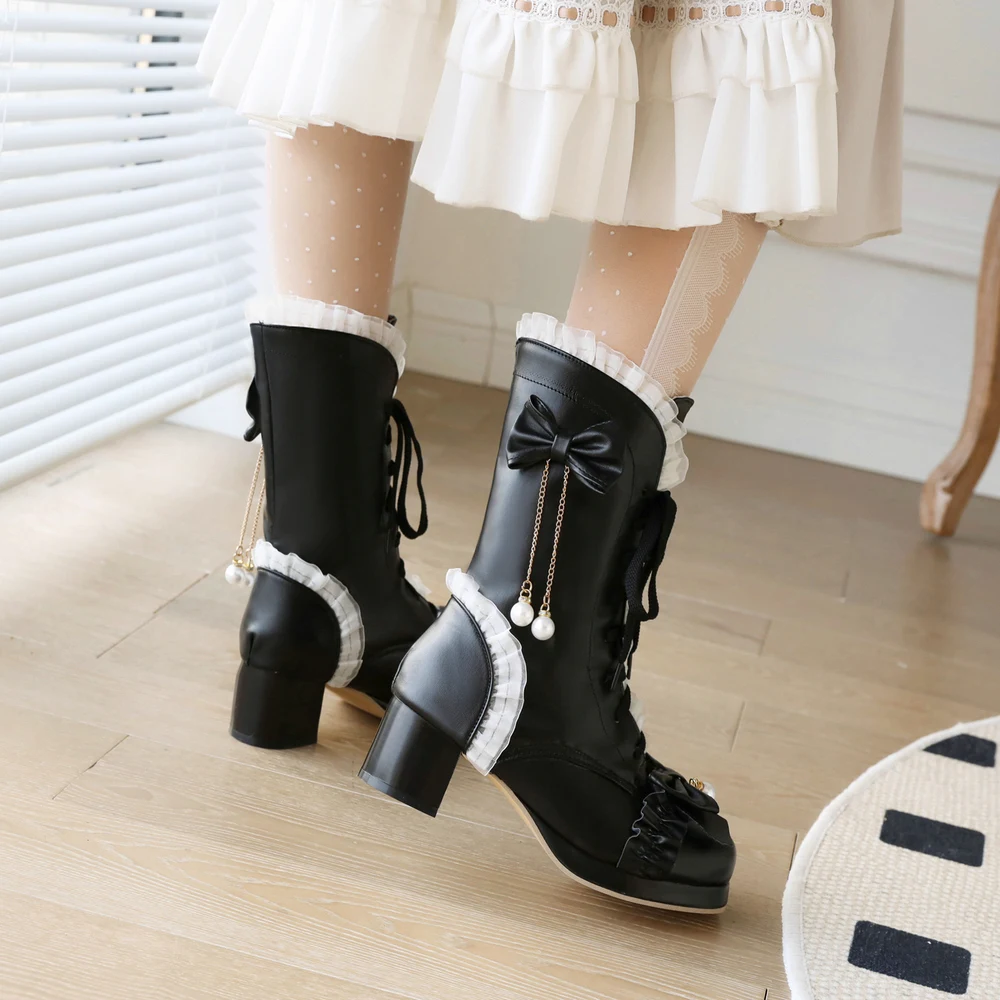 23.5~24のブーツ Gothic Lolita Lolita Platform Boots Gothic | Gothic Lolita Shoes Winter