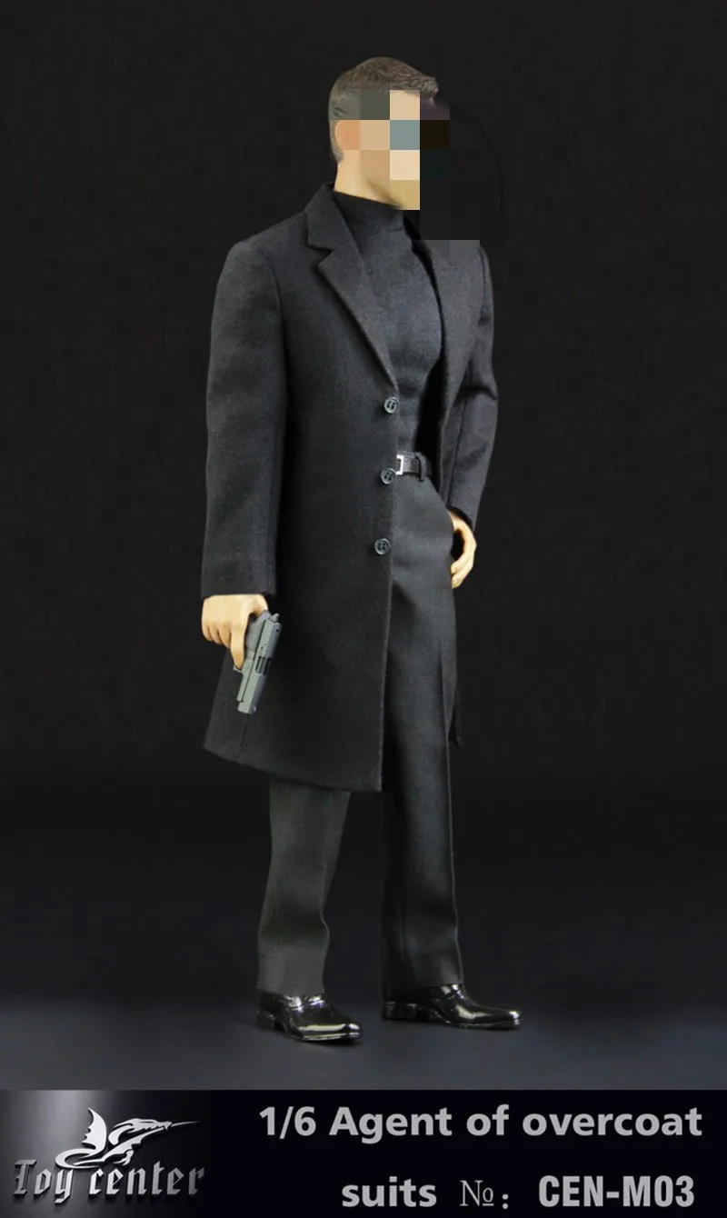 

Toy Center CEN-M03 1/6 Male Soldier Gentleman Attire Agent Coat Suit Black Windbreak Set Fit 12'' Action Figure Body For Fans DI