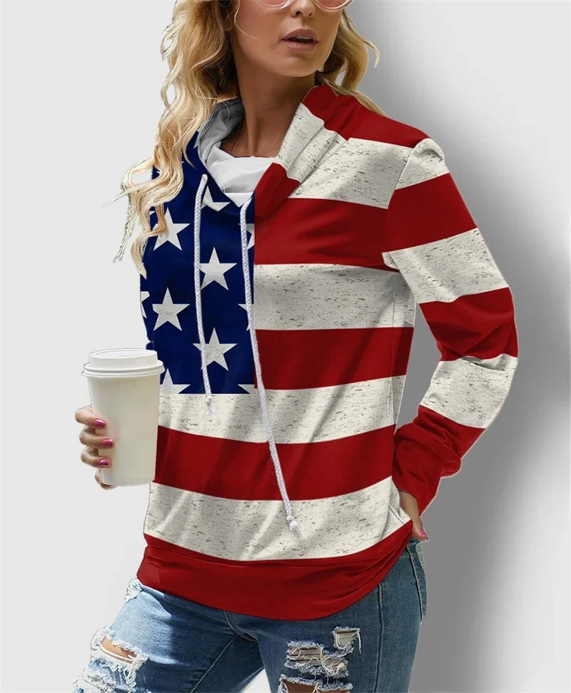 Fashion Elegant Print Turtleneck Drawstring Sweatshirt Women Autumn Winter Outerwear Female Korean Comfortable Casual Hoodie 5XL