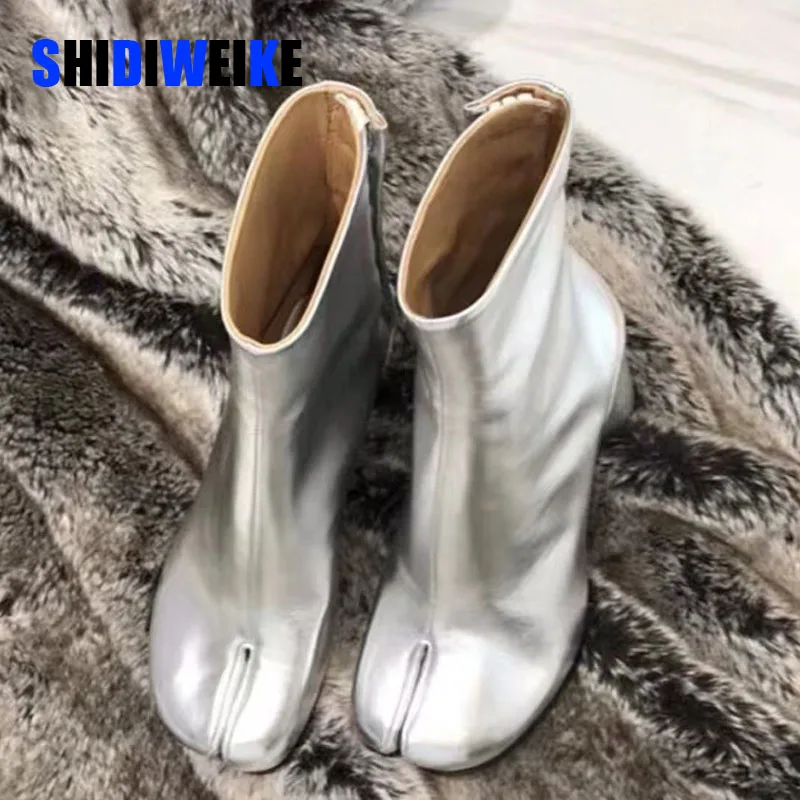 

SDWK Brand Design Tabi Boots Split Toe Chunky High Heel Women Boots Leather Zapatos Mujer Fashion Autumn Women Shoes Botas Mujer