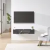 Floating TV Stand, Wall Mounted Entertainment Center and Cabinet Shelf, Console for DVD Player,for Bedroom, Living Room (Black) 6