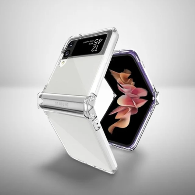 삼성 갤럭시 z 플립 3 4 5 투명 하드 PC 힌지 보호대 완전 보호 폰 케이스