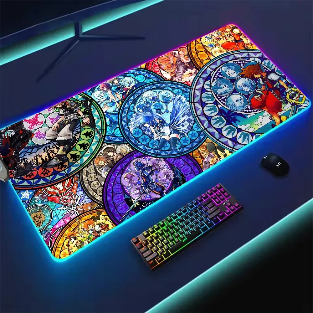 Disney K-Kingdom Hearts For Rgb Mouse Pad Xxl Steelseries Laptop Mat Gaming Mousepad Backlit Keyboard 2