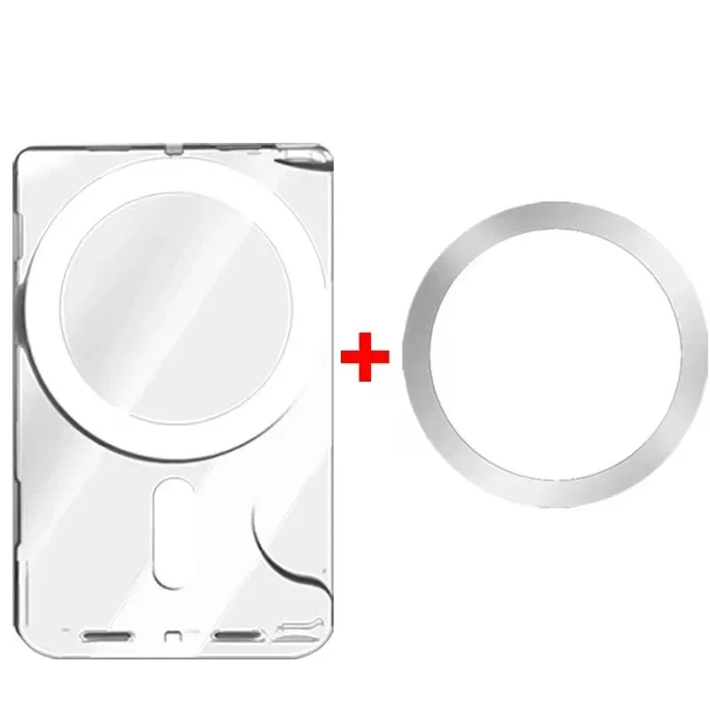Magnetic Clear Wallet Card Holder with Back Magnet and Card Slots Cover Sleeve