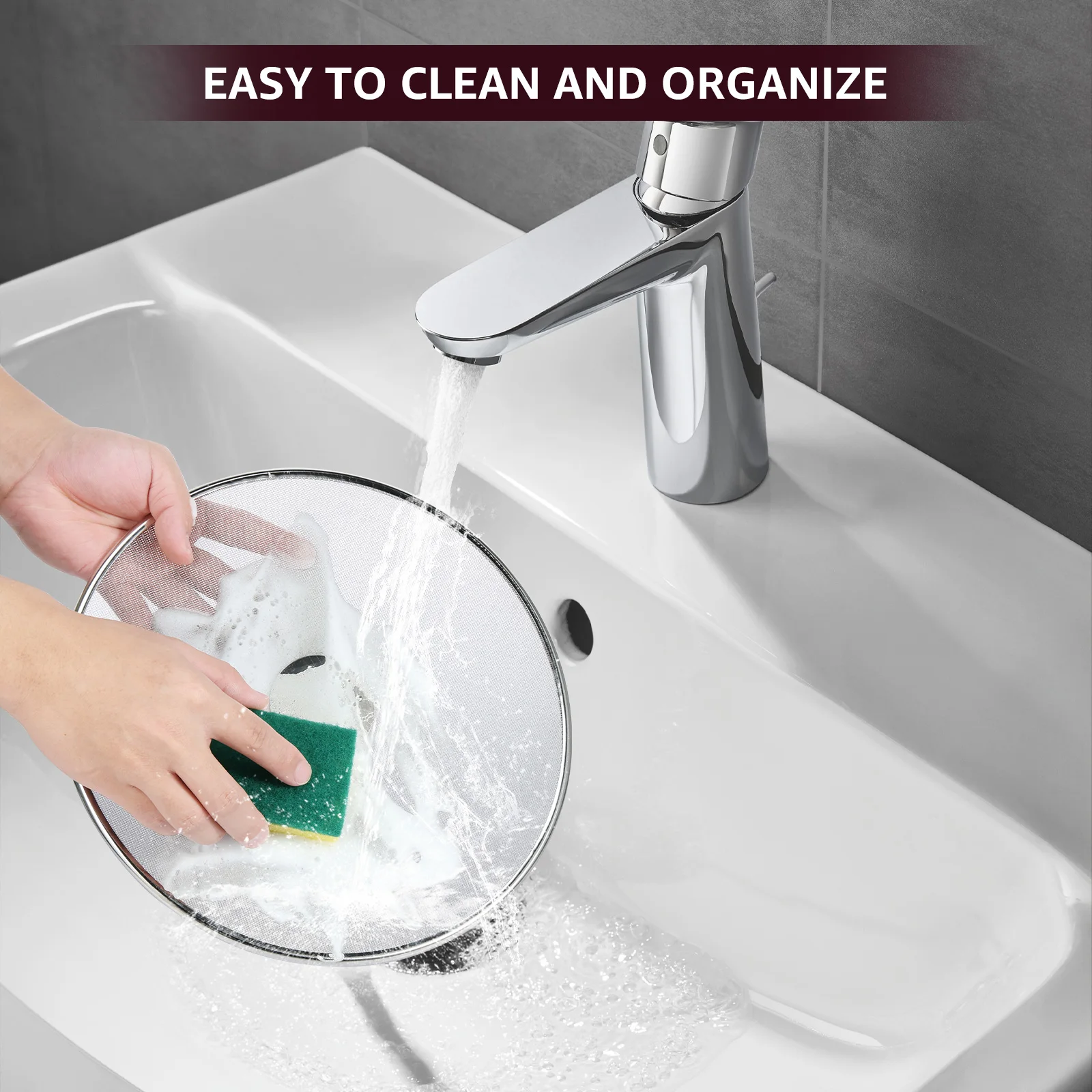 3 Pcs Stainless Steel Splatter Screen Mesh Pot Lid Cover Frying Pan Splatter Screen Oil Proof Strainer for Kitchen Accessories