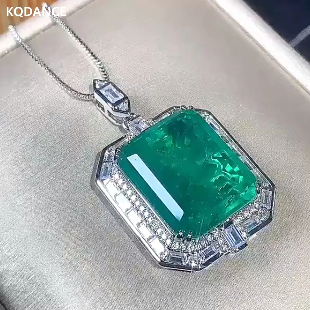 Emerald Necklace Large Gem Necklace Emerald Green Stone Necklace