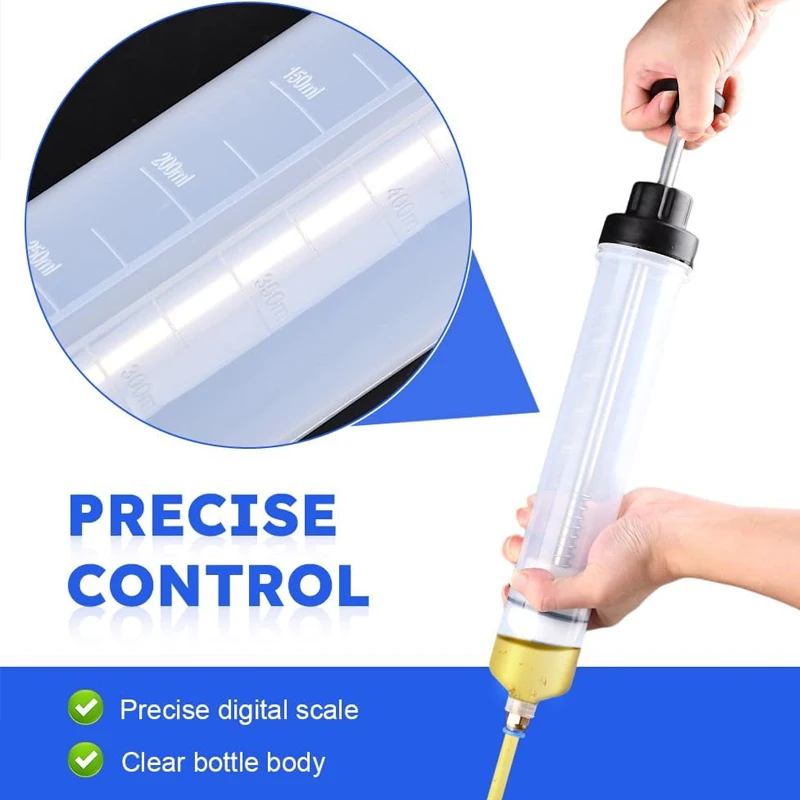 Oil Extractor Pump Reusable Car Oil Fluid Extractor Auto Oil Change Syringe Manual Fuel Suction & Filler