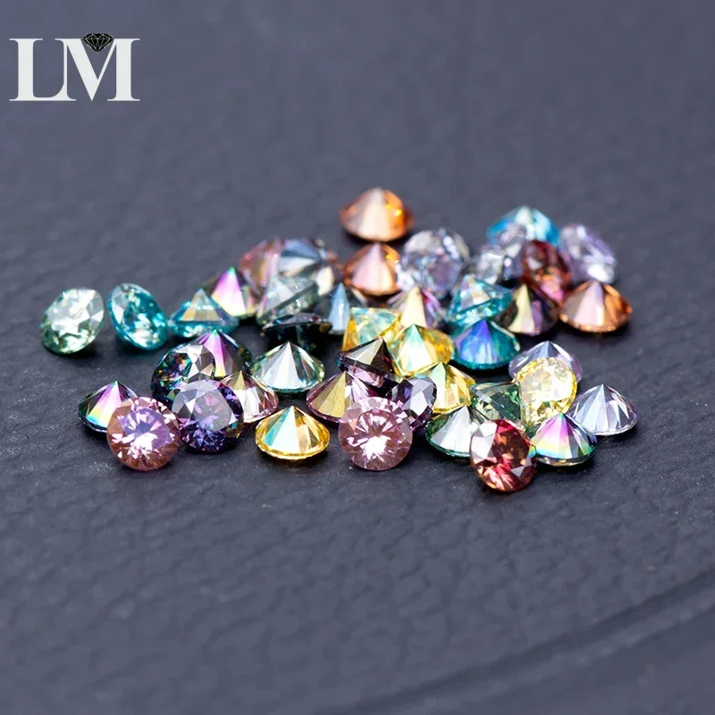 

Moissanite Stones Multiple Colors Round Shape Small Sizes 3.0-4.5mm VVS1 Lab Diamonds Pass Diamond Tester for Diy Jewelry Making