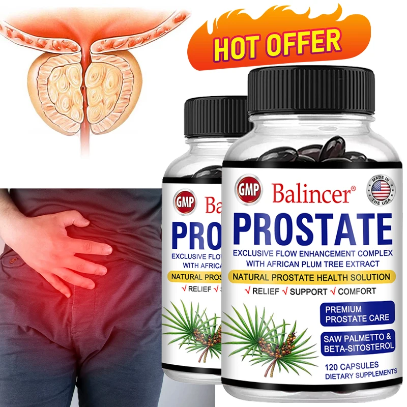 Saw Palmetto Beta-Sitosterol Capsules Helps Promote Prostate Health Frequent Urination Bladder and Urination Health saw palmetto supplement prostate urinary tract capsules