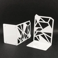 Hollow-out Metal Bookends Hourglass Design Metal Bookends for Home Office Decorative Book Stoppers Book Holders 2