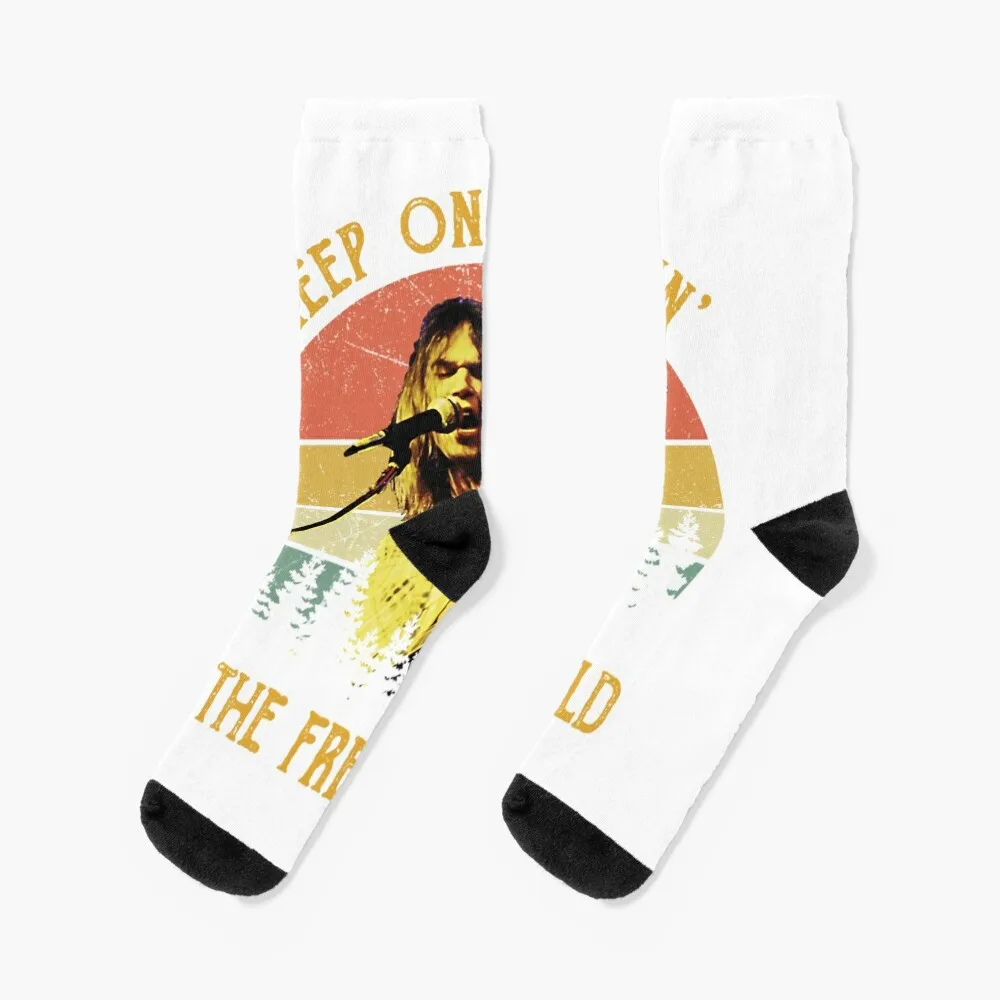 

Neil Young Vintage Retro Young Keep On Rockin' In The Free World Socks Non-slip happy warm winter Men's Socks Women's