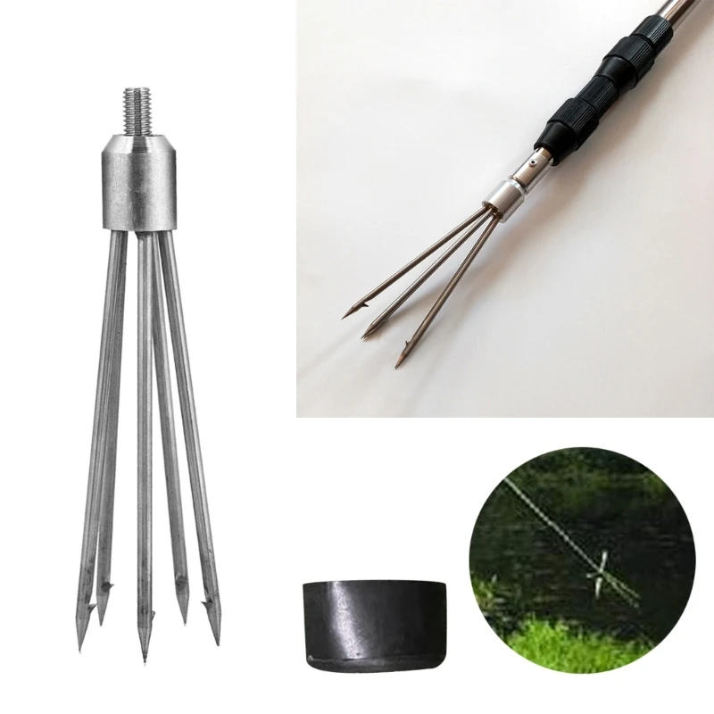 Arpón De Pesca Stainless Steel Double-Barb Spearfishing Tip - 6mm Thread For Most Spearguns (3.625") Pole Spear