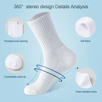 5 paires de chaussettes blanches en coton pour hommes, nouveau Style, douces et respirantes, longues, de sport, d'été et d'hiver, grande taille 3