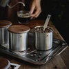 Wooden Stainless Steel Coffee Bean Storage Jar, Sealed Vintage Storage Tank, Coffee Set Retro-Style Coffee Can Home accessories 3