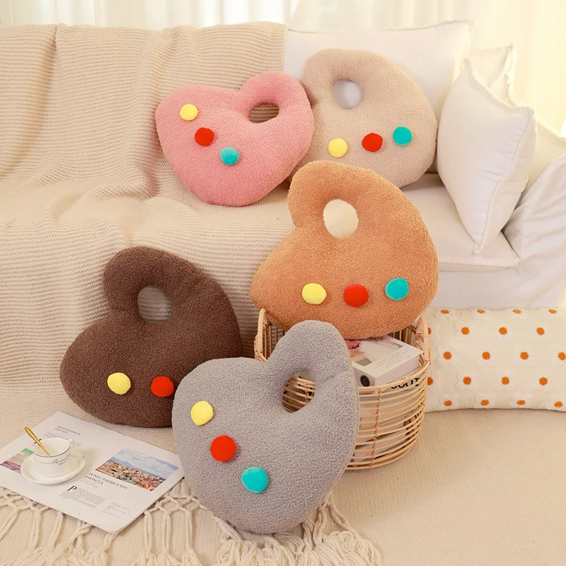 Creative Color Palette Plush Pillow Toy Cute Cartoon Stuffed Art Drawing Palette Plushies Doll Cushion Kawaii Soft Kids Toys мозаика natural color palette a 091 b 091 30x30 см