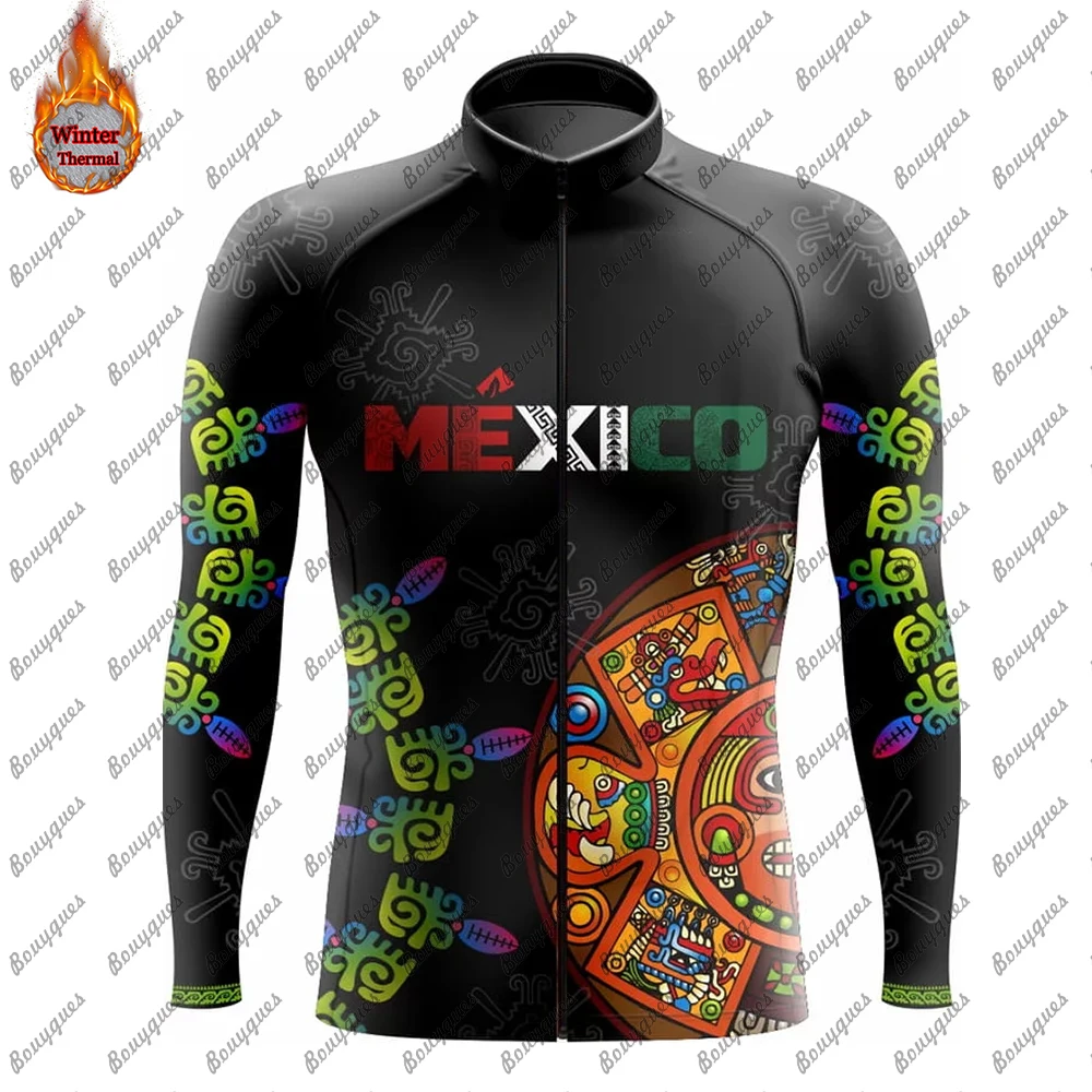 thumbnail image 1 of Conjunto de maillot de ciclismo del equipo Pro México, ropa de ciclismo de montaña de manga larga, ropa transpirable para ciclismo de montaña para hombre, 1 of 5