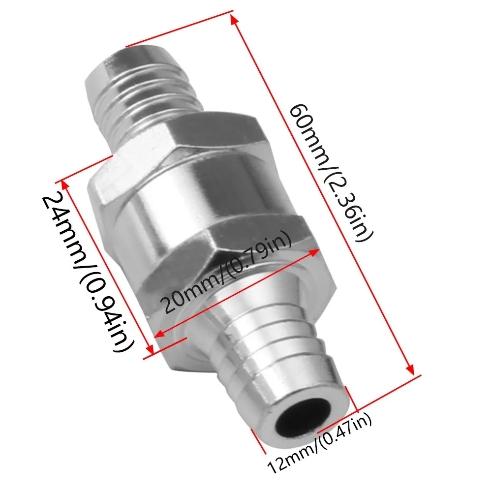 6/8/10/12mm One Way Fuel Non Return Check Valve Petrol Diesel Aluminium Alloy For Carburettor Low Pressure Fuel Systems FP-1048A
