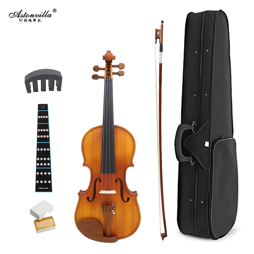 Astonvilla 1/4 Violin Beginners Learning Course Tools Nature Color Violin Students Children Teaching With Accessories