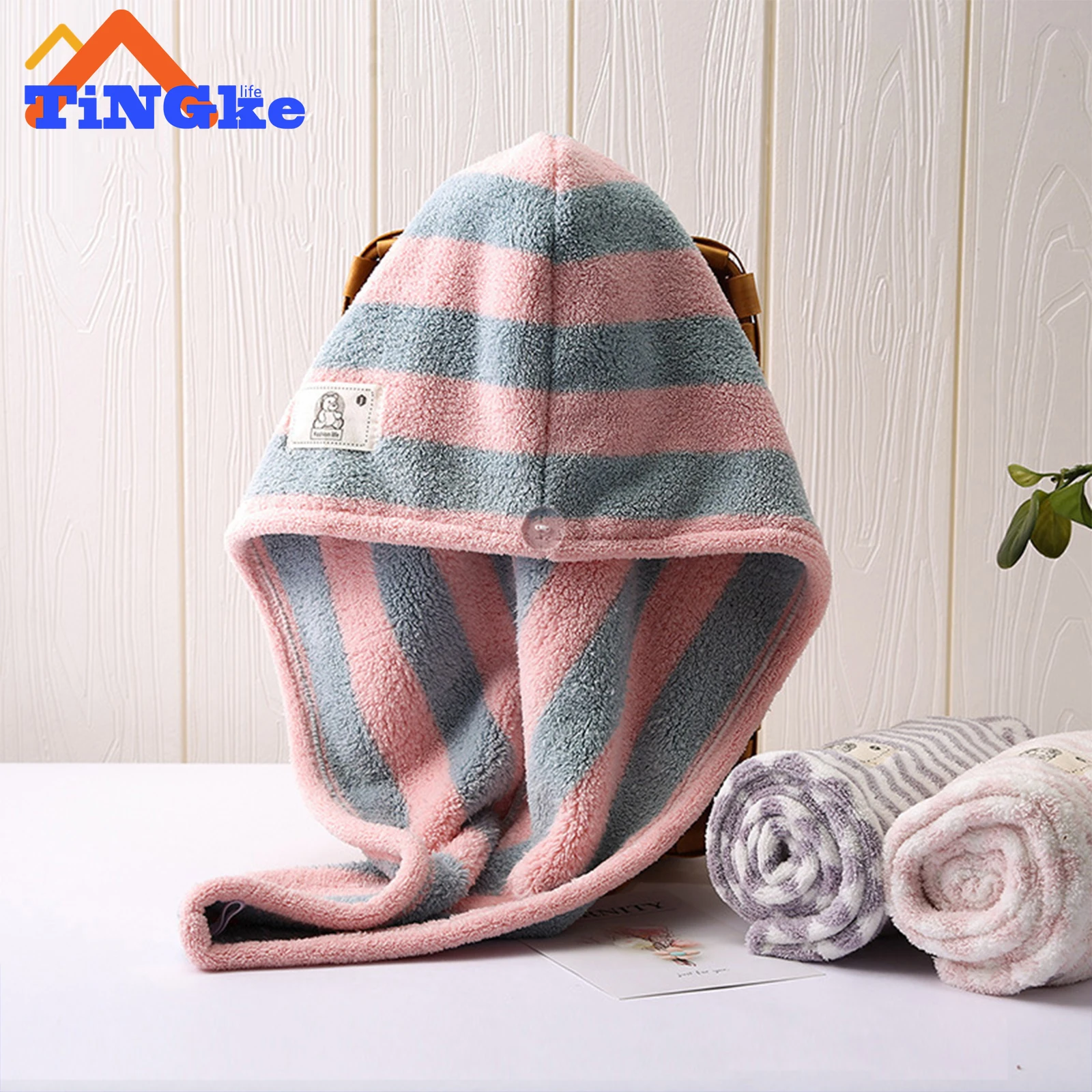 Women Quick-dry Microfiber Hair Drying Hat Towel Cap Bath Solid Absorption Turban Dry