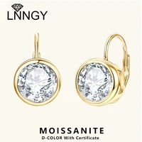 Lnngy Brinco Prata 925 Sterling Silver Hoop Earrings For Women Certified 6.5MM/8MM Moissanite Diamond Earring Jewelry Gift