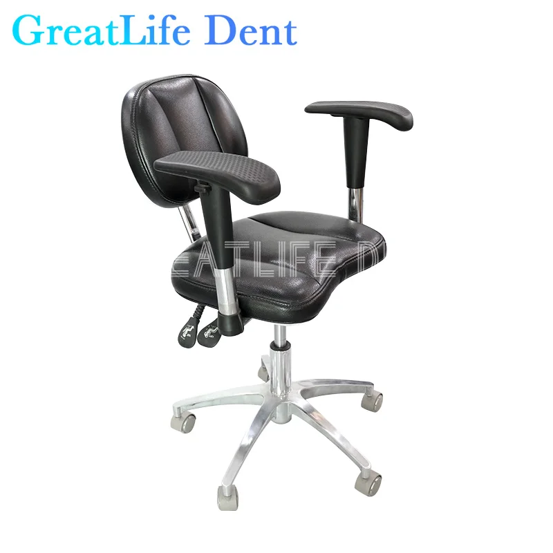 GreatLife Dent Dental Medical Ergonomic Saddle Stool Chair Tattoo Fiber Leather Foot Control Operating Armrest Dental Chair