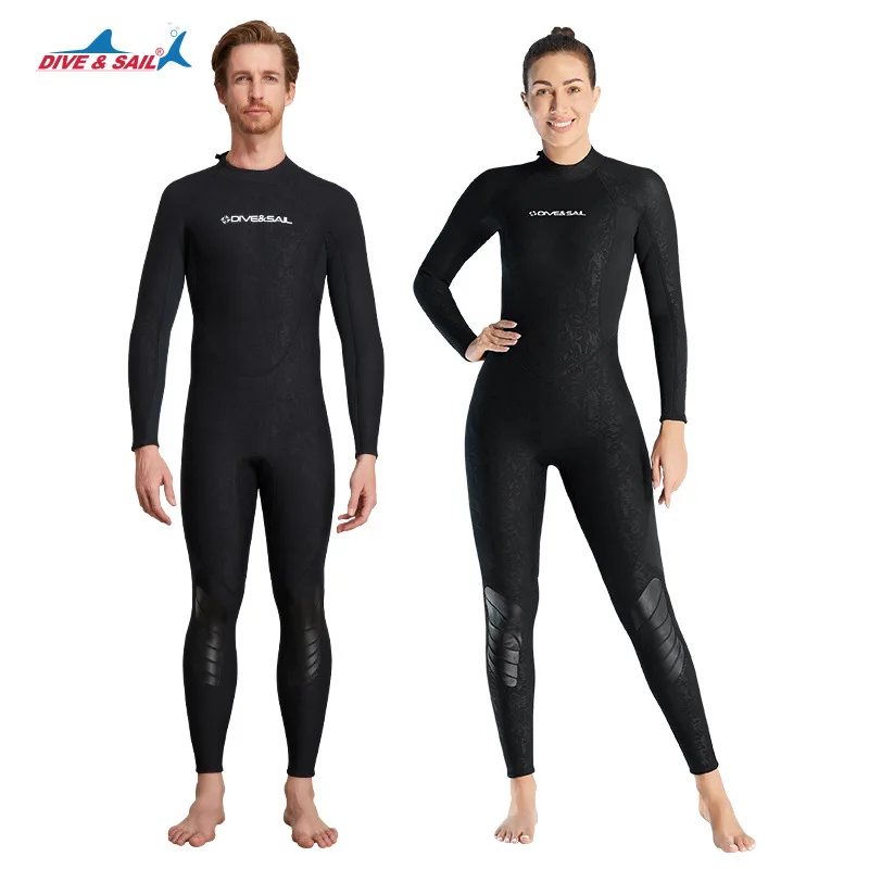 

3mm Neoprene Wetsuit For Men Snorkeling One-Piece Women Wetsuit Thermal Wetsuit Women's Long Sleeve Swimsuit One Piece