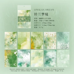 20 Sheets of Decorative Color Background Paper for Scrapbooking and Artistic Journaling (D)