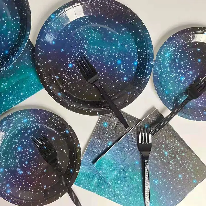 Disposable Starry Sky Theme Tablecloth Adult Children Birthday Party Decoration Starry River Star Outer Space Party Table Cloth party decorations party supplies birthday party supplies disposable tablecloth
