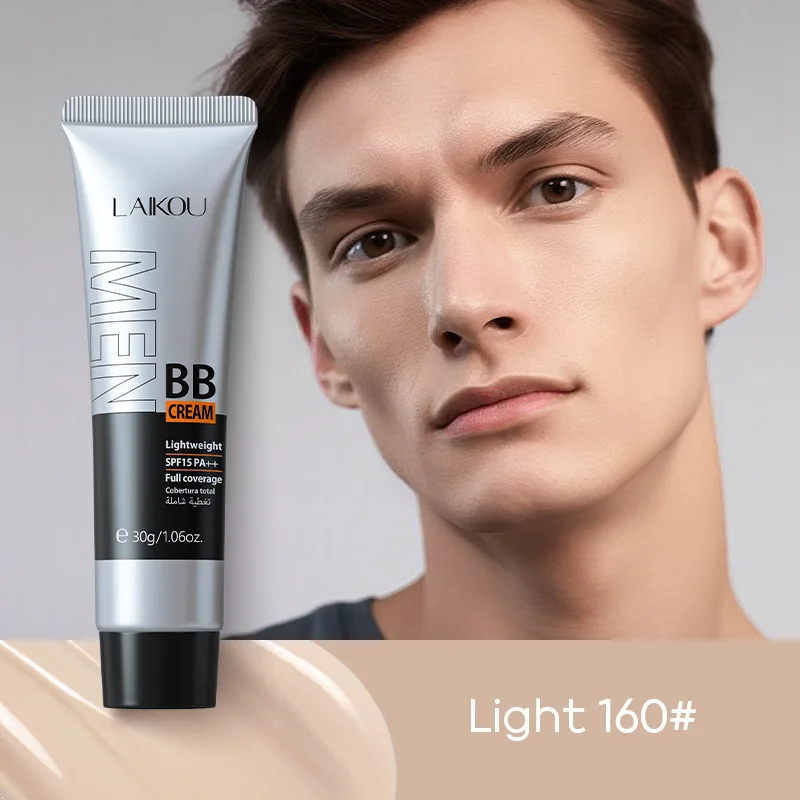 BB Cream for Men Full Coverage Facial Concealer Long Lasting Makeup Foundation Waterproof Men BB Liquid Foundation 30g