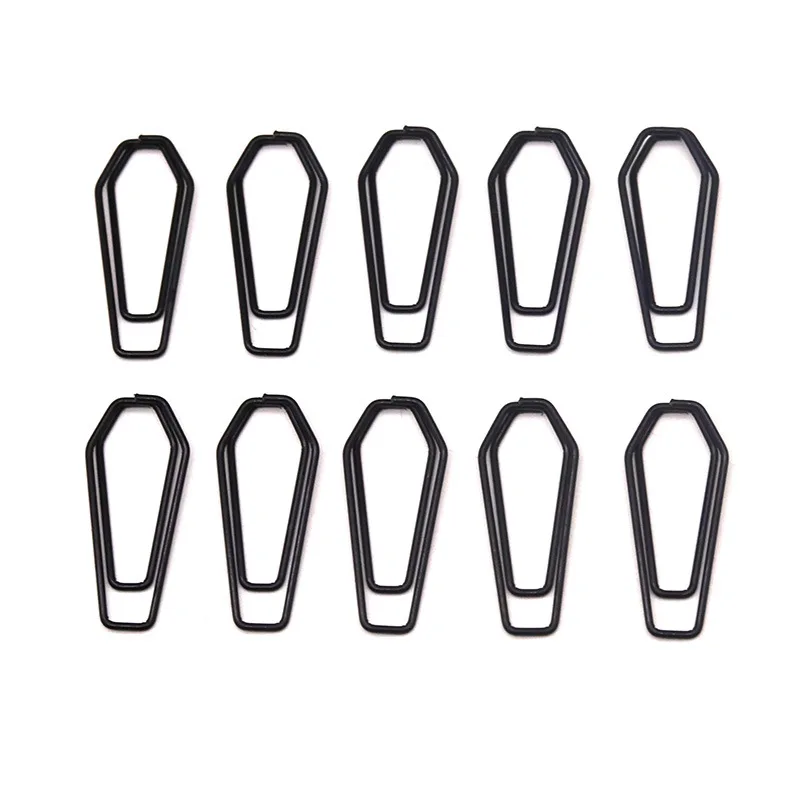 Paper Clips Black Coffin Shape Halloween Gift Office File Papers Classification Funny