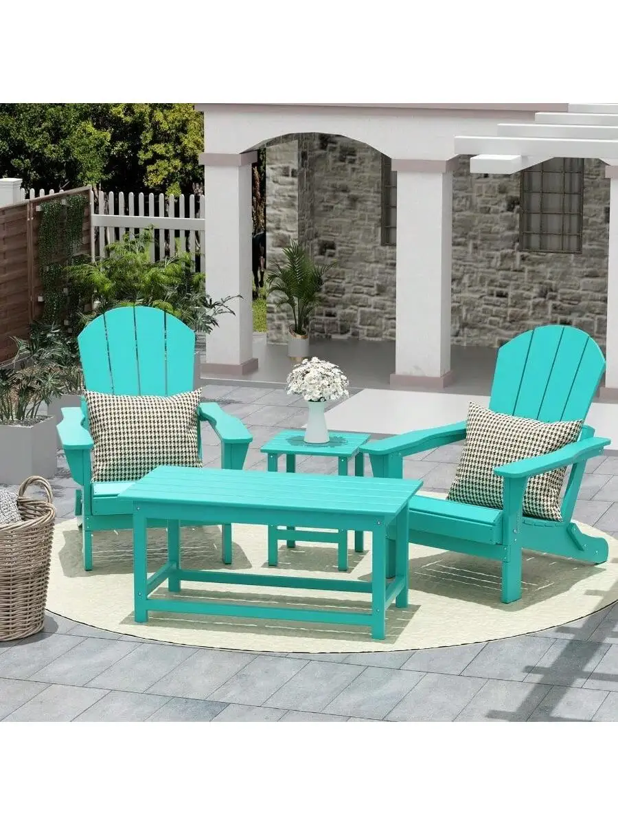WO Home Furniture Patio Adirondack Coffee Table 35" inch Long for Outdoor Indoor Living Room Lawn Garden Balcony Backyar 2